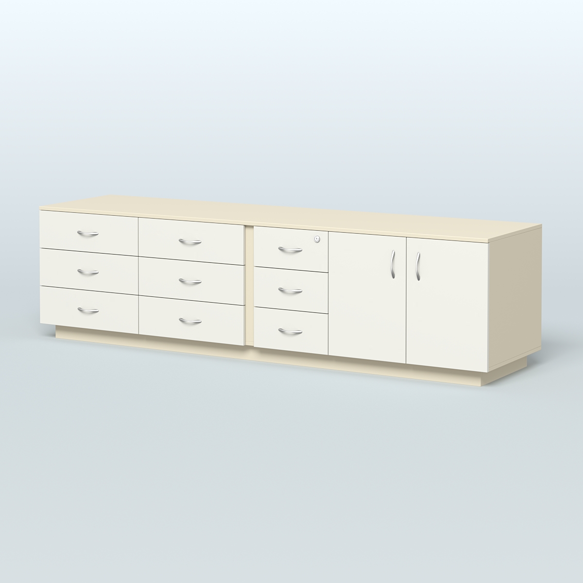 Тумба Феникс опорная приставная левая Крем Вайс + Белый