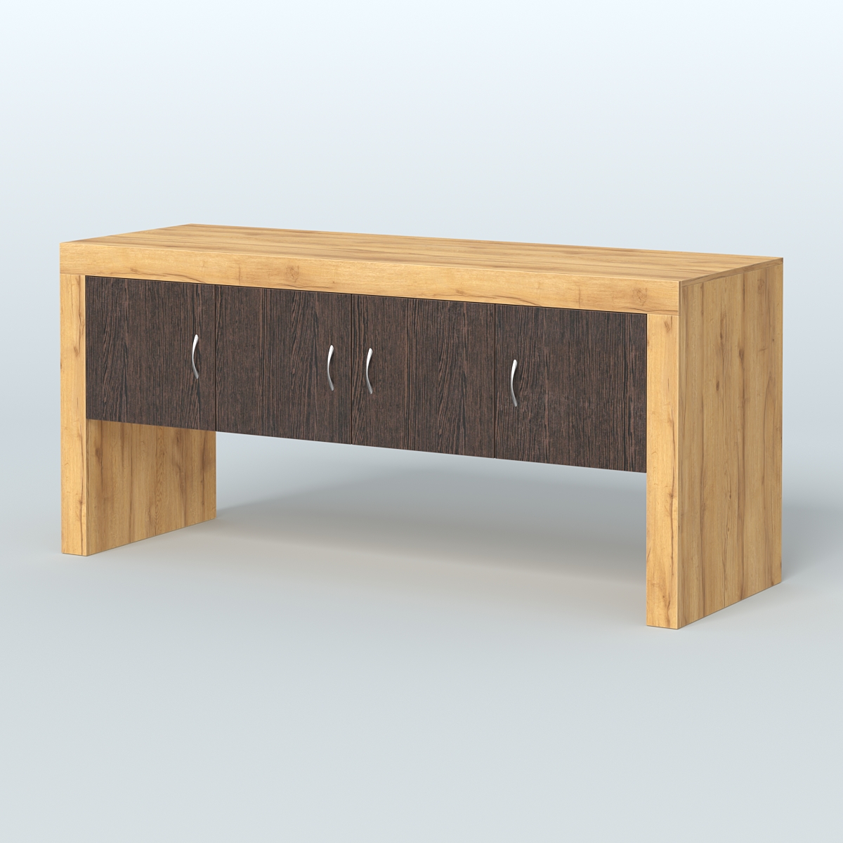 Греденция 4 двери Интори Дуб Золотистый + Дуб Венге