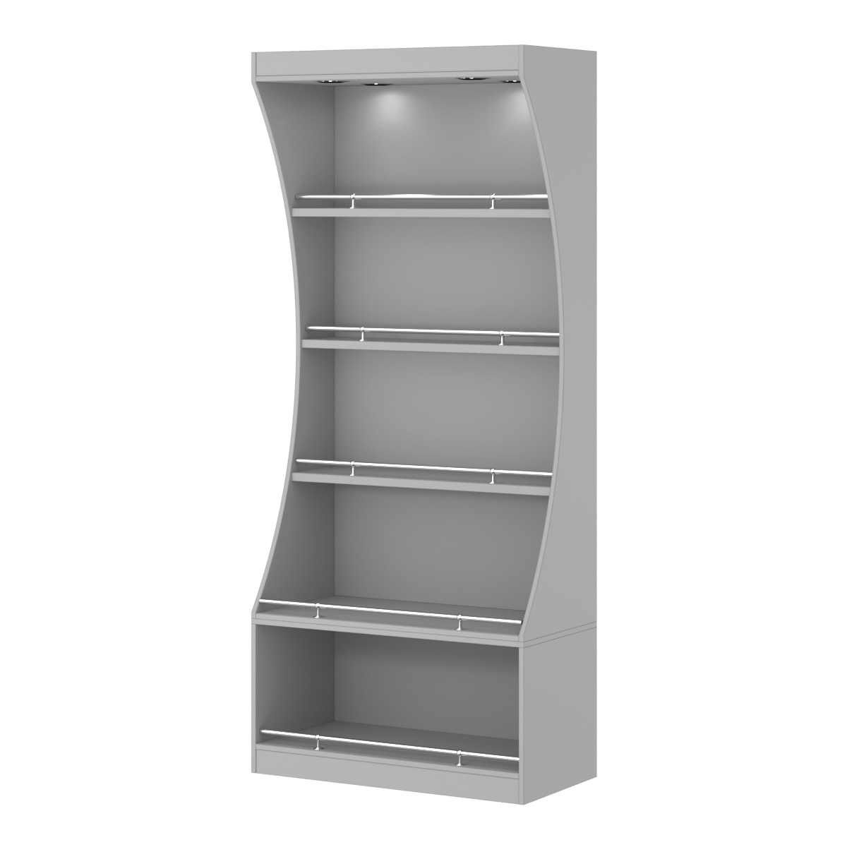 Стеллаж Гарант №1-1-900-О с ограничителями Серый