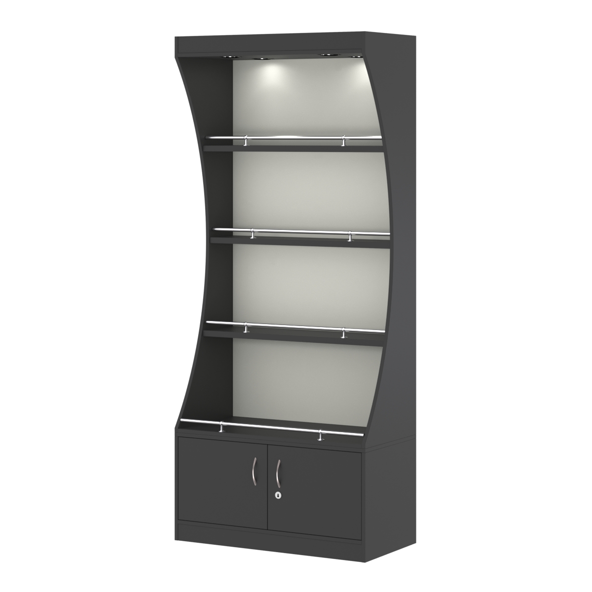 Стеллаж Гарант №1-2-900-О с ограничителями Черный и Белый