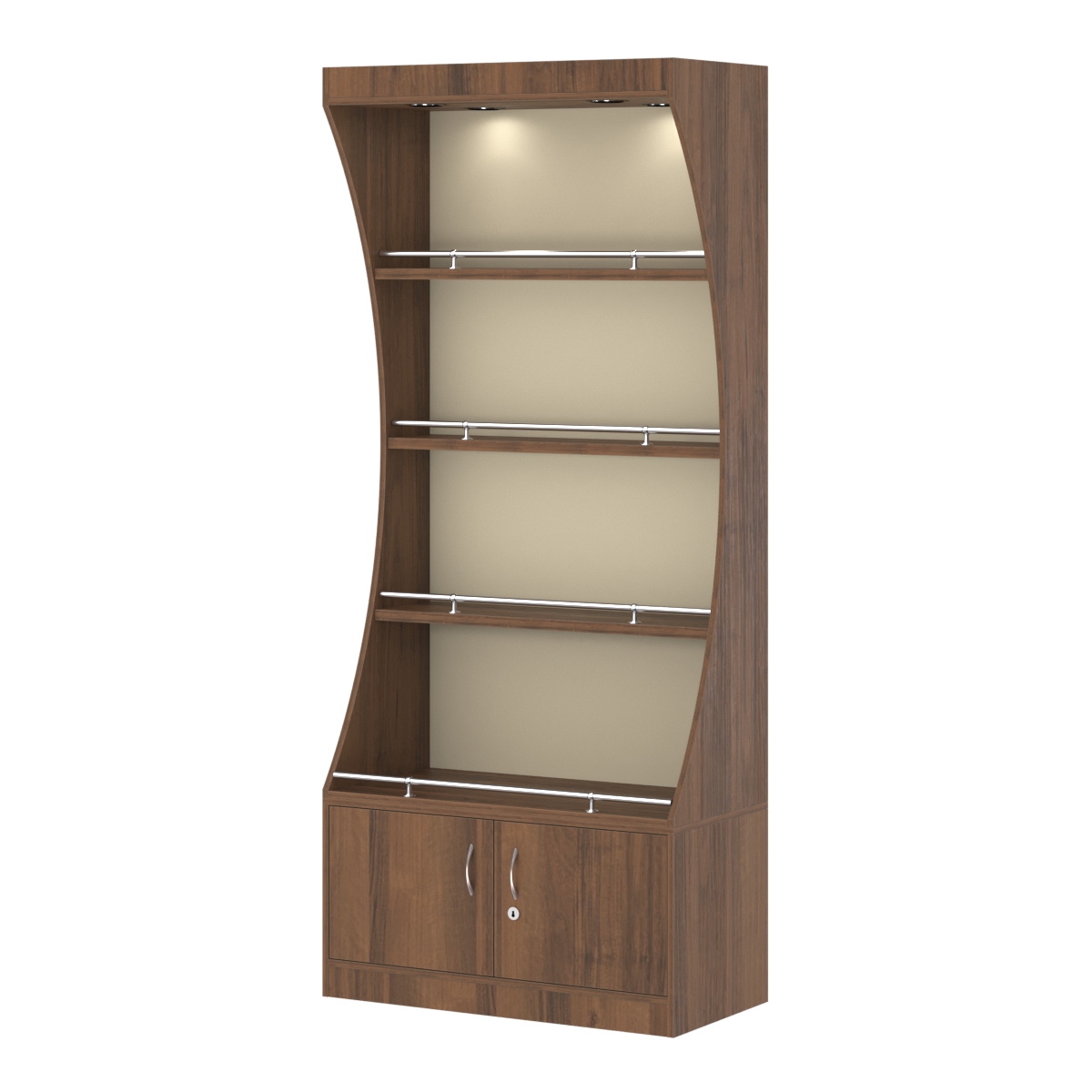 Стеллаж Гарант №1-2-900-О с ограничителями Орех + Крем Вайс