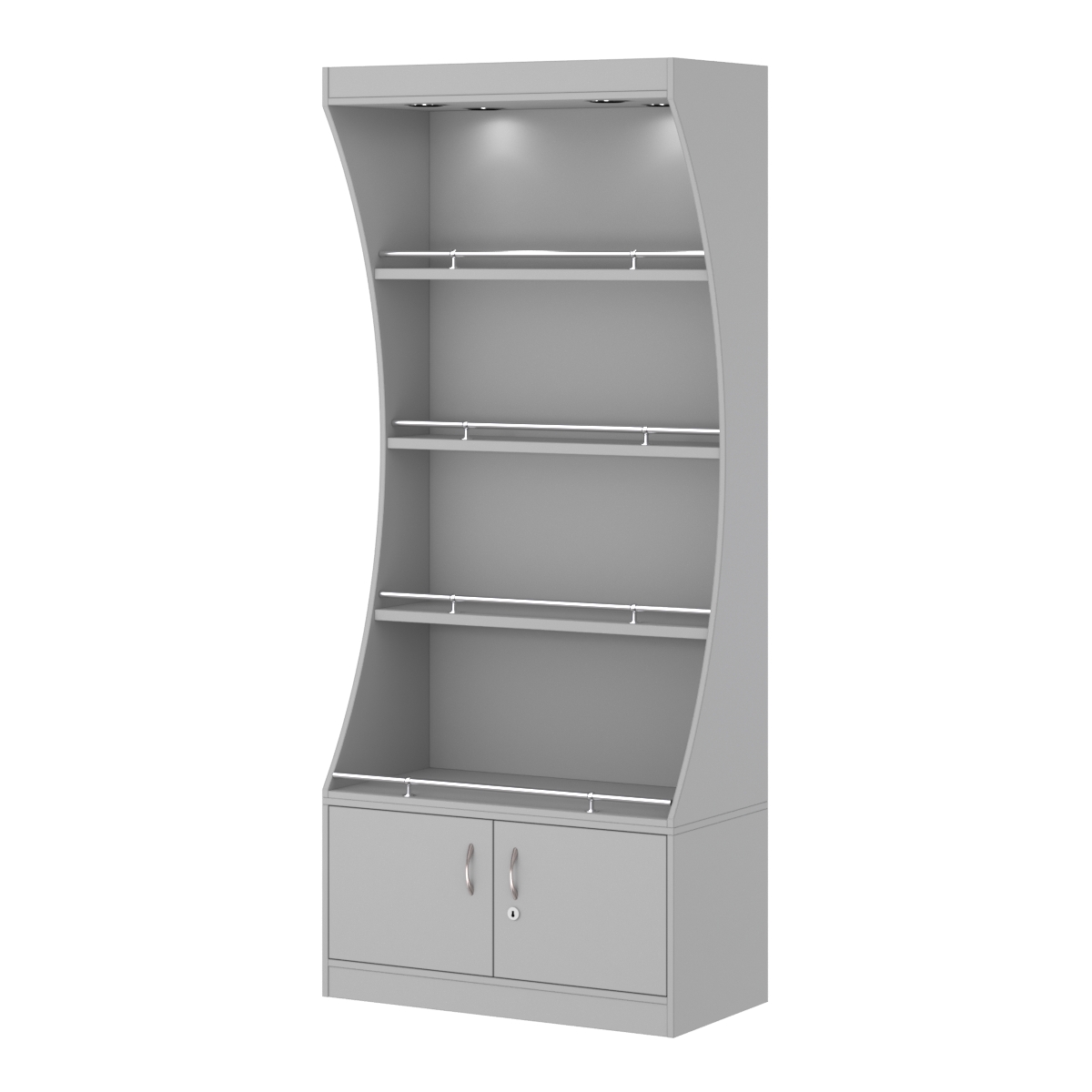 Стеллаж Гарант №1-2-900-О с ограничителями Серый