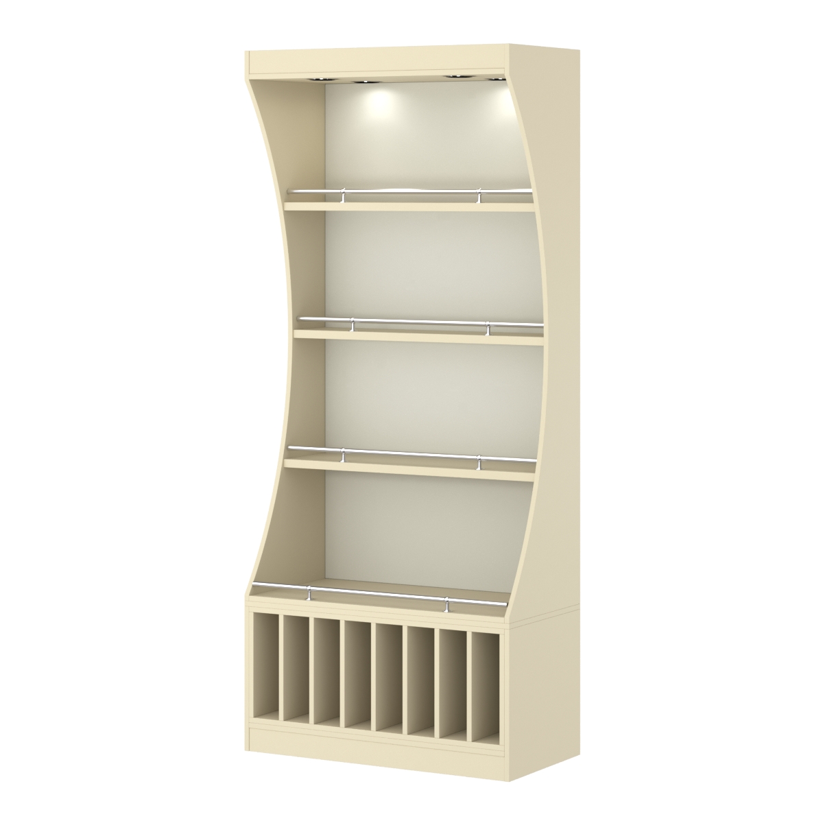 Стеллаж Гарант №1-3-900-О с ограничителями  Крем Вайс + Белый