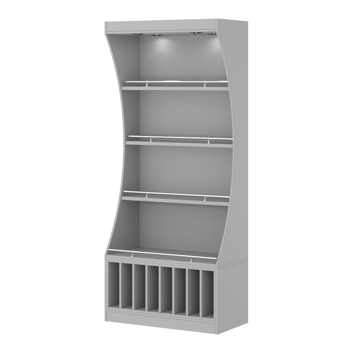 Стеллаж Гарант №1-3-900-О с ограничителями  Серый