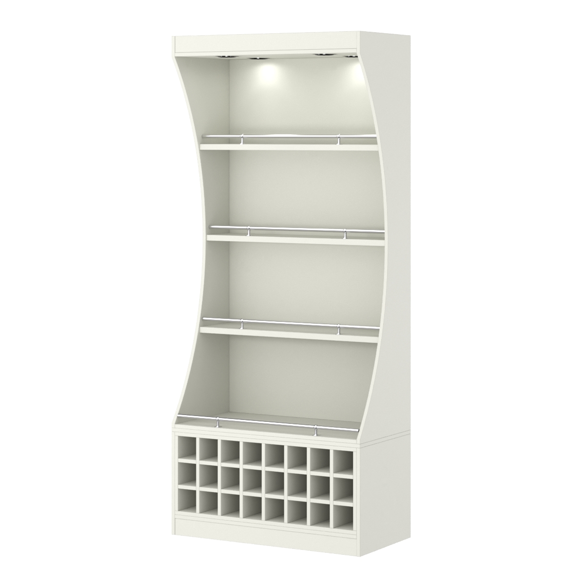 Стеллаж Гарант №1-4-900-О с ограничителями Белый