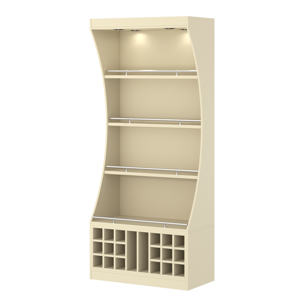 Стеллаж Гарант №1-5-900-О с ограничителями Крем Вайс