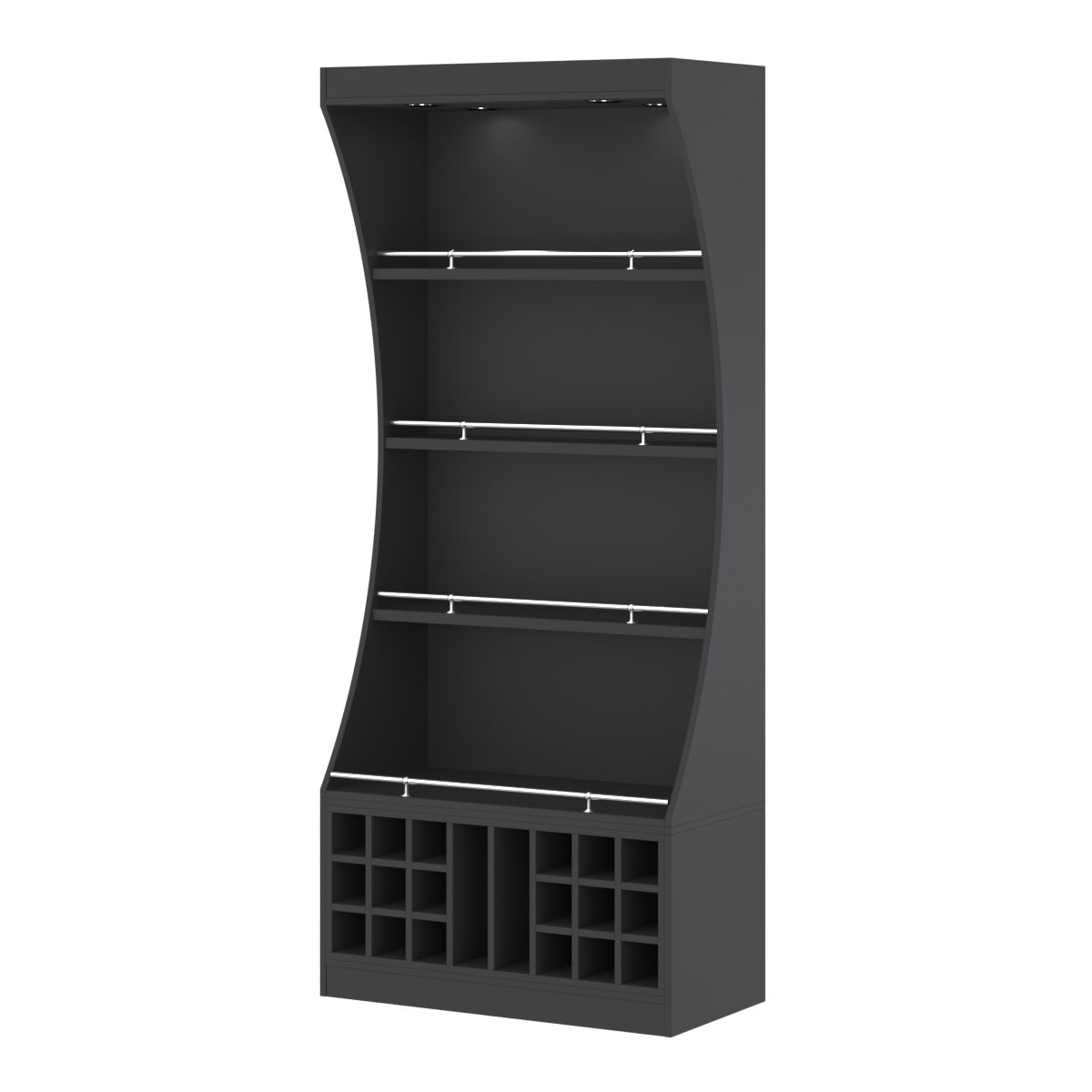 Стеллаж Гарант №1-5-900-О с ограничителями Черный