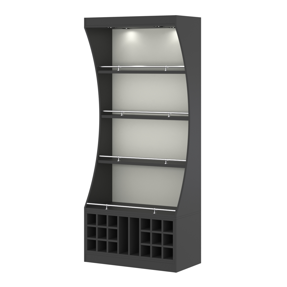 Стеллаж Гарант №1-5-900-О с ограничителями Черный и Белый