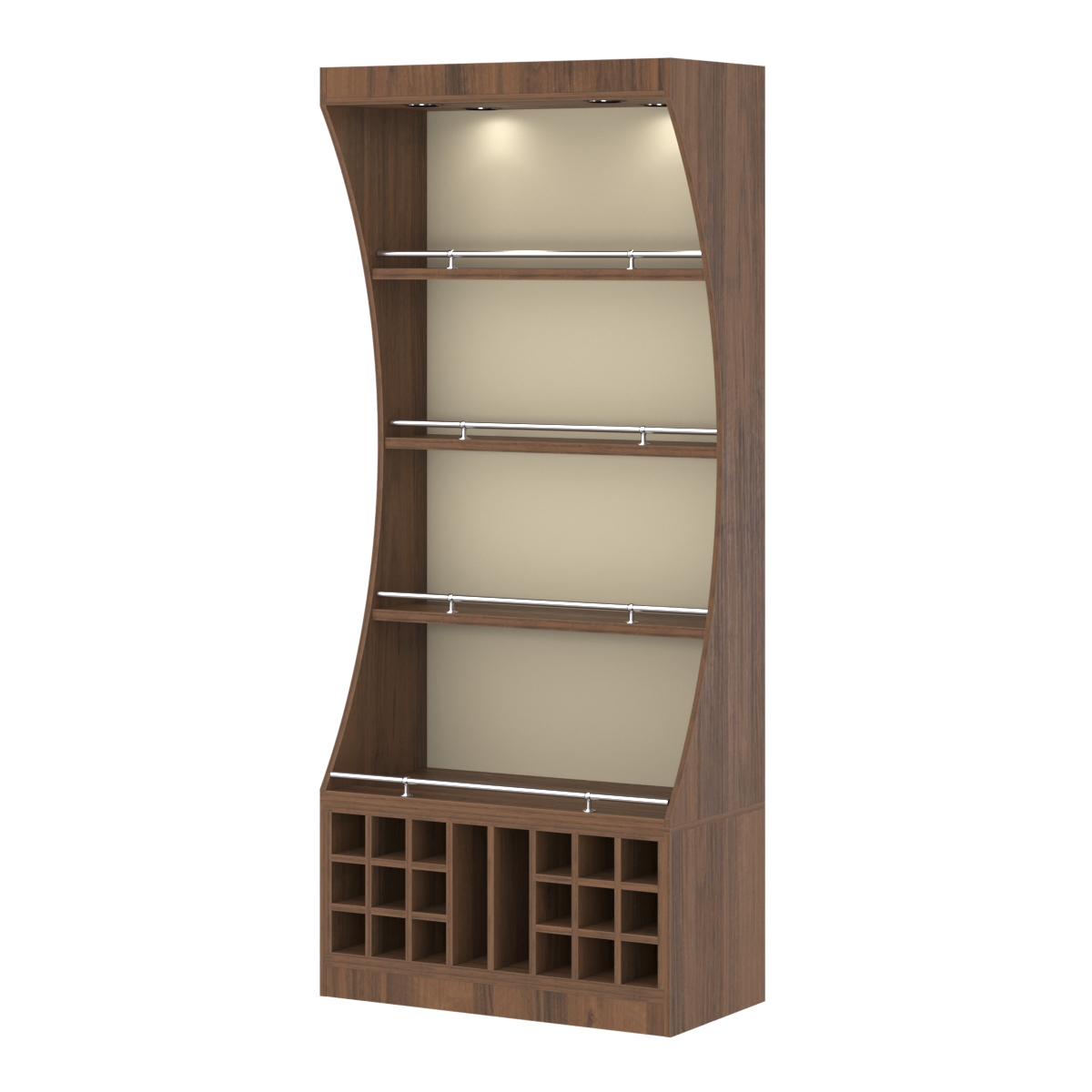 Стеллаж Гарант №1-5-900-О с ограничителями Орех + Крем Вайс