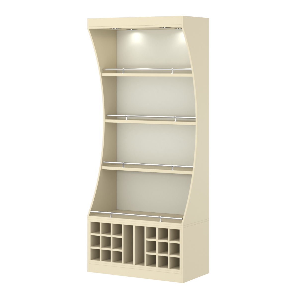 Стеллаж Гарант №1-5-900-О с ограничителями Крем Вайс + Белый