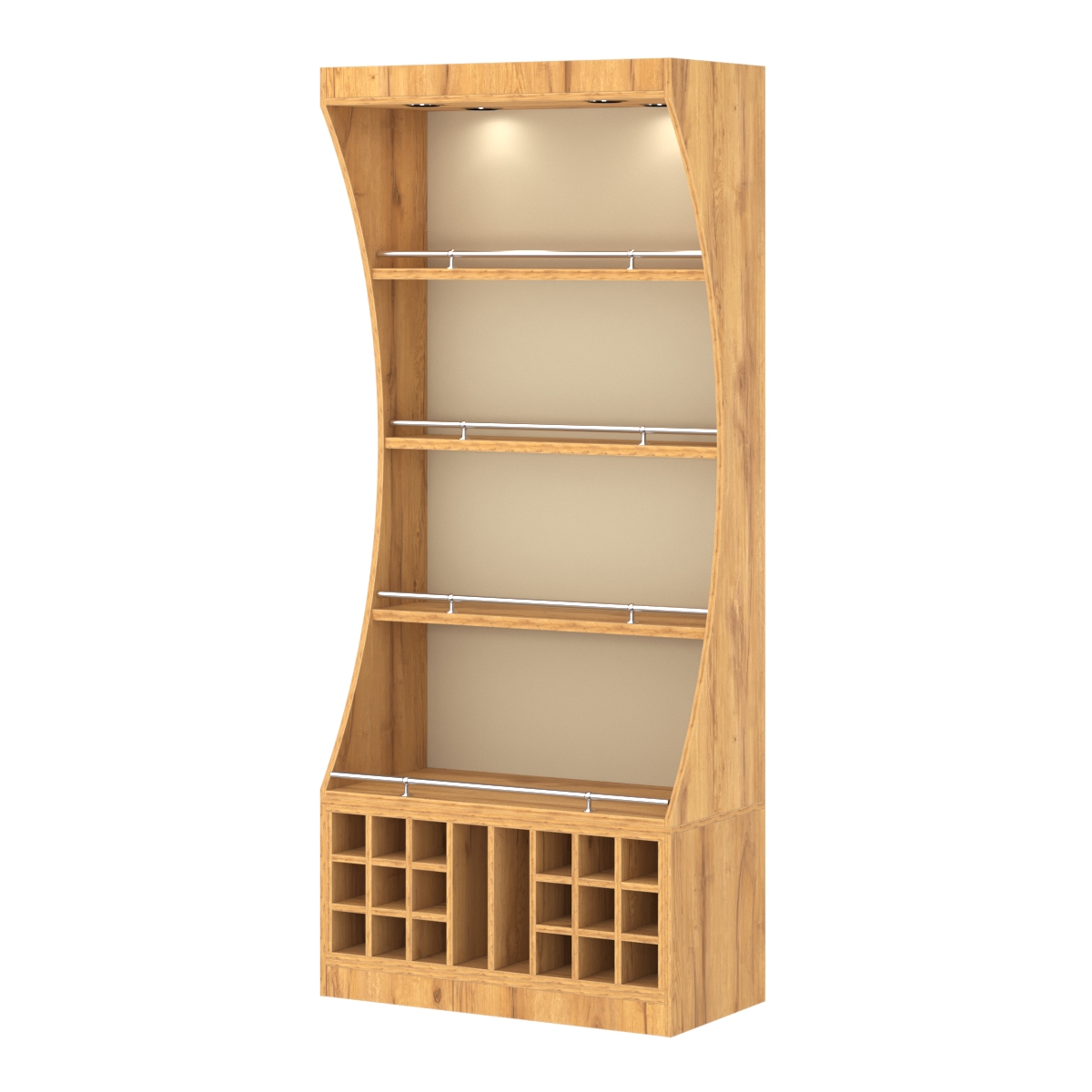 Стеллаж Гарант №1-5-900-О с ограничителями Дуб Золотистый и Крем Вайс