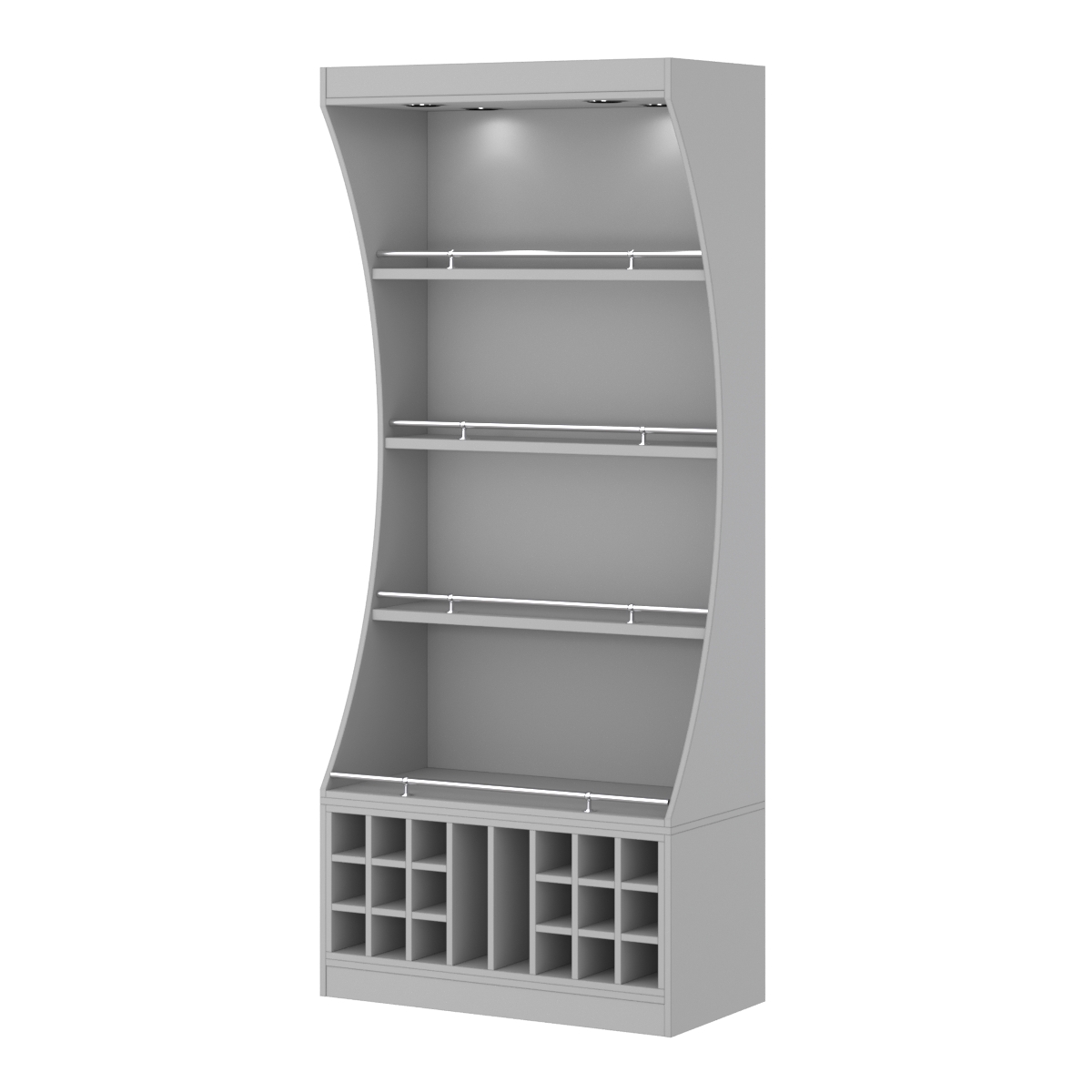 Стеллаж Гарант №1-5-900-О с ограничителями Серый