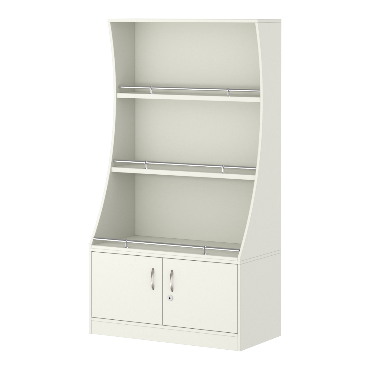 Стеллаж Гарант низкий №2-2-900-О с ограничителями Белый