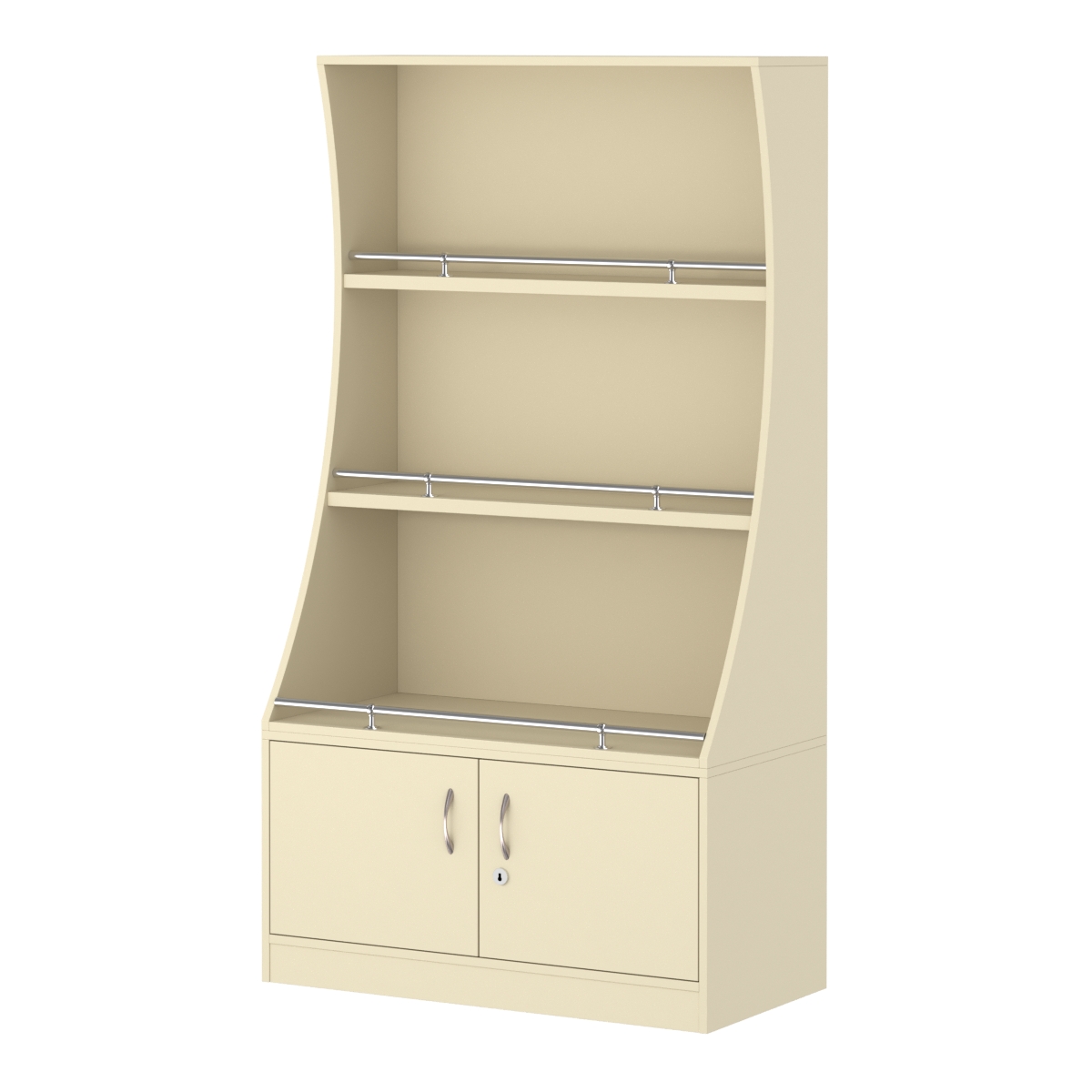 Стеллаж Гарант низкий №2-2-900-О с ограничителями Крем Вайс