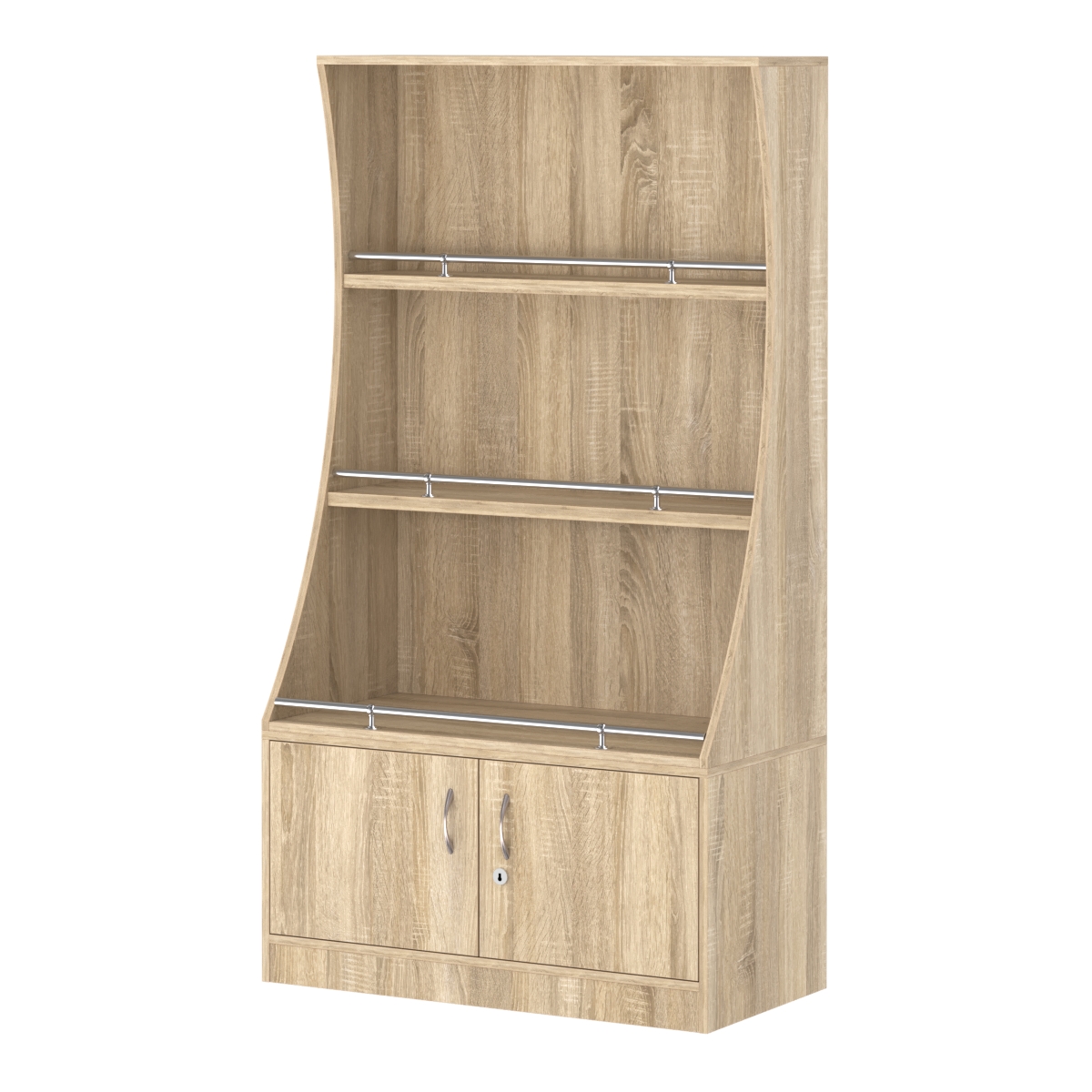 Стеллаж Гарант низкий №2-2-900-О с ограничителями Дуб Сонома