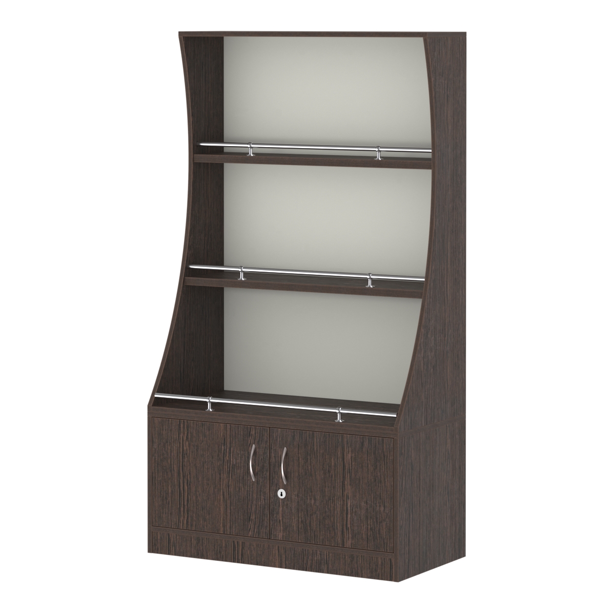 Стеллаж Гарант низкий №2-2-900-О с ограничителями Дуб Венге + Белый