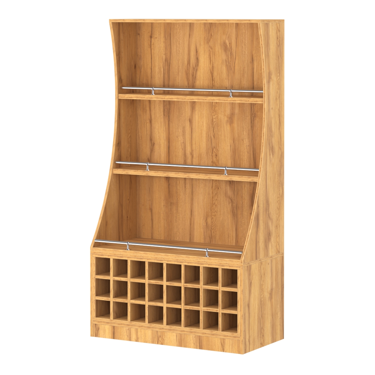 Стеллаж Гарант низкий №2-4-900-О с ограничителями Дуб Золотистый