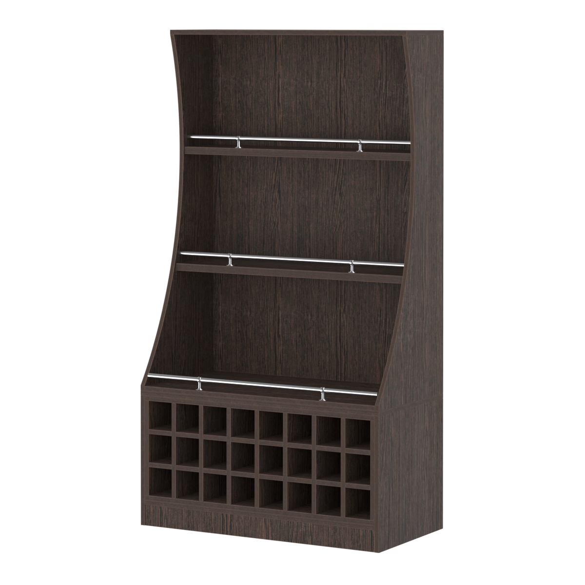 Стеллаж Гарант низкий №2-4-900-О с ограничителями Дуб Венге