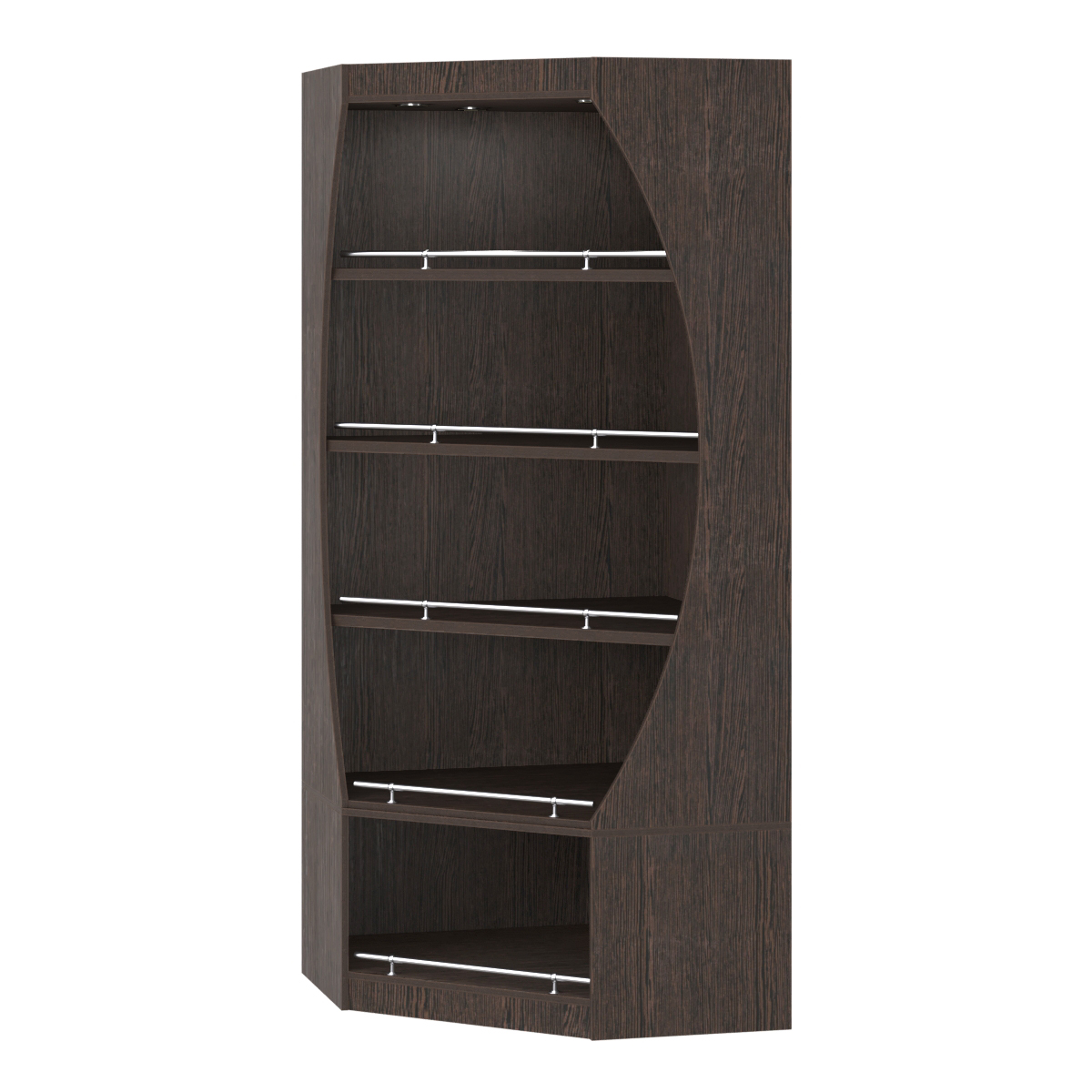 Стеллаж Гарант угловой №1-О с ограничителями Дуб Венге