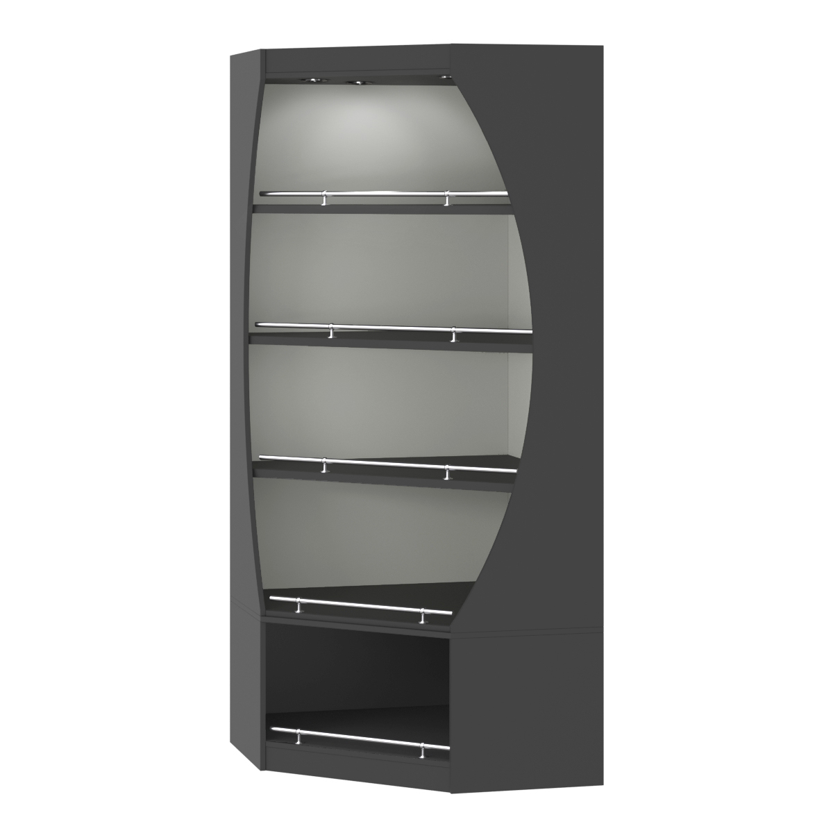 Стеллаж Гарант угловой №1-О с ограничителями Черный и Белый