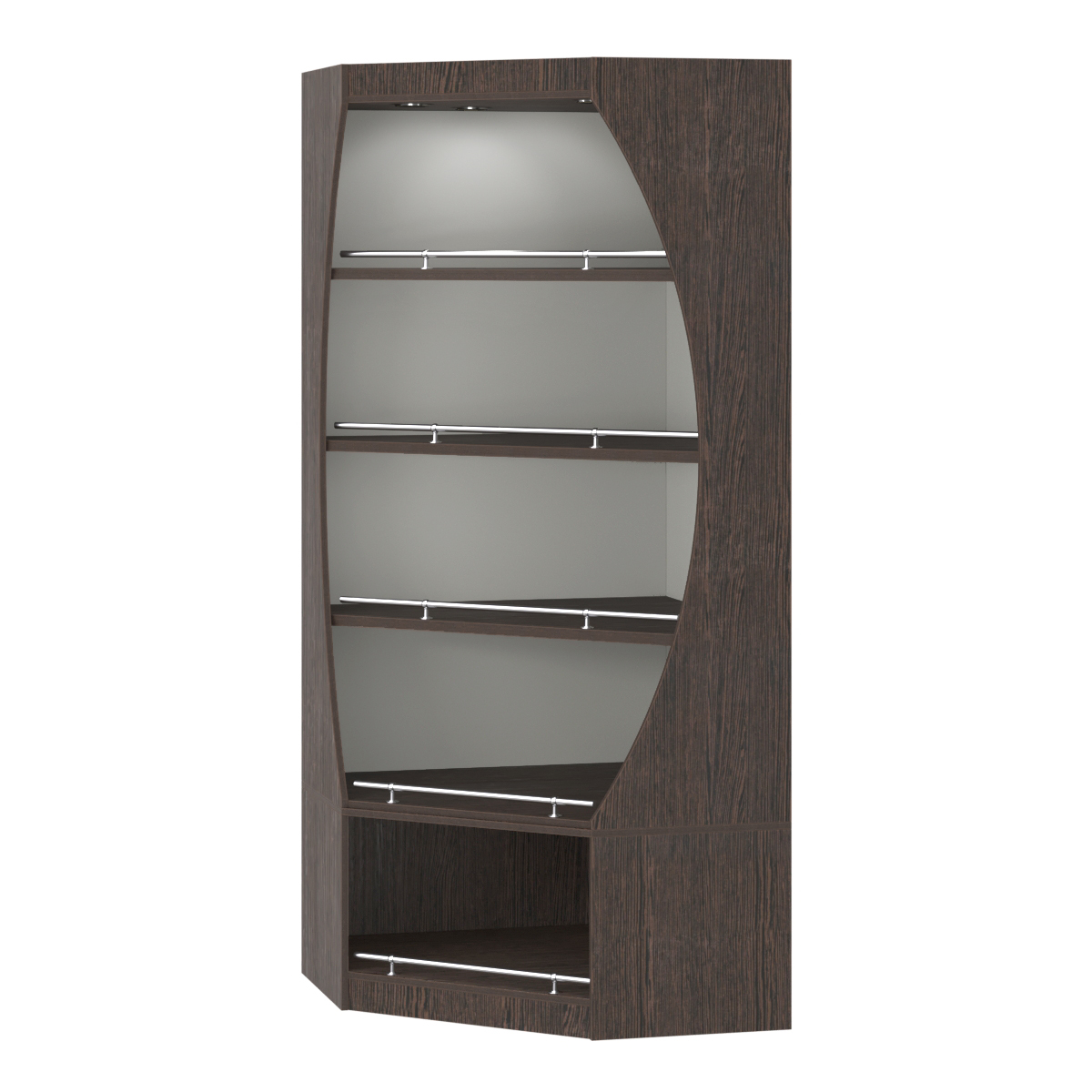 Стеллаж Гарант угловой №1-О с ограничителями Дуб Венге + Белый