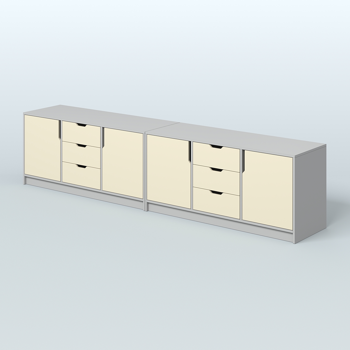 Тумба Модесто, комплект Серый + Крем Вайс