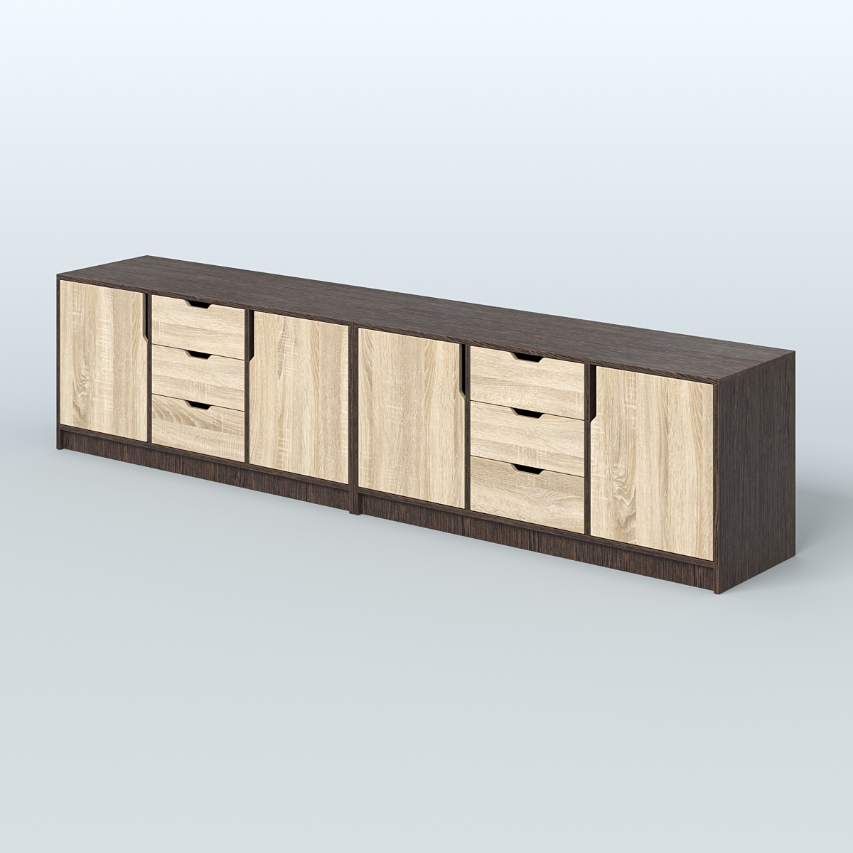 Тумба Модесто, комплект Дуб Венге + Дуб Сонома