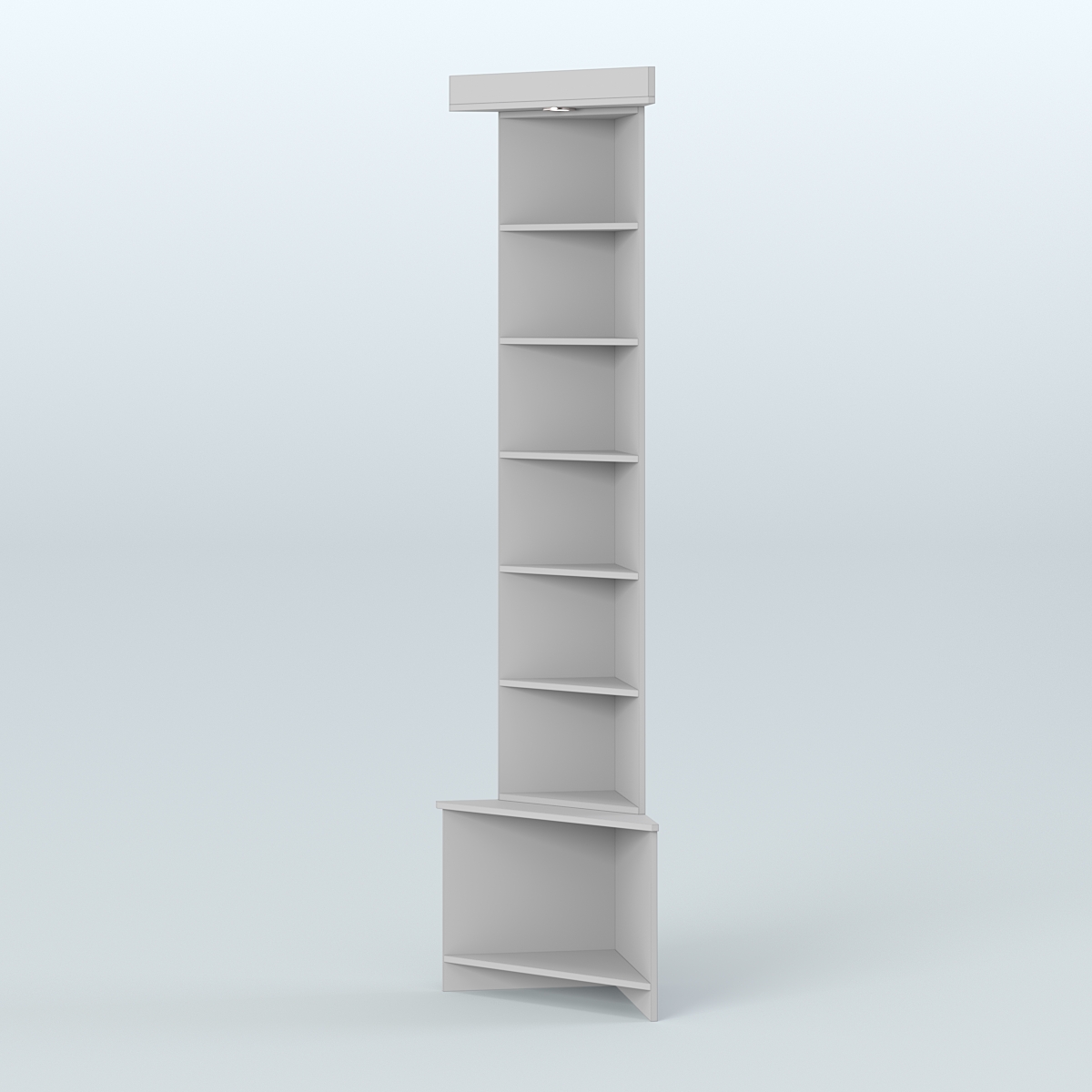 Витрина открытая для чая и кофе угловая №3 (внешний угол) Серый