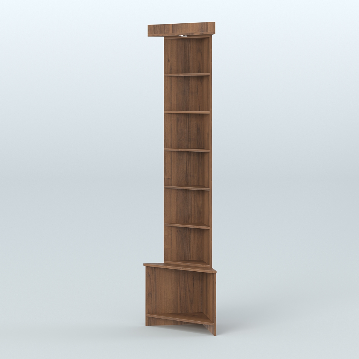 Витрина открытая для чая и кофе угловая №3 (внешний угол) Орех