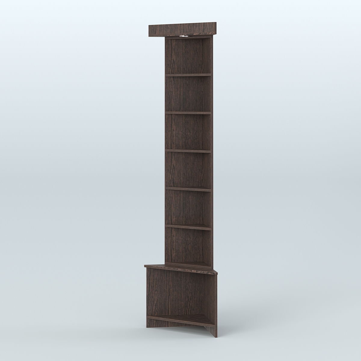 Витрина открытая для чая и кофе угловая №3 (внешний угол) Дуб Венге