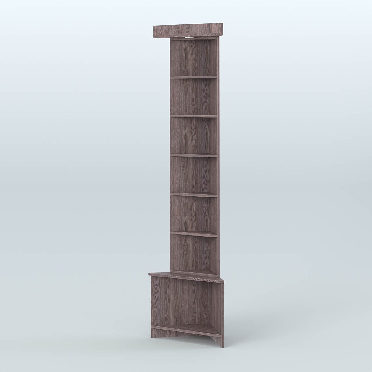 Витрина открытая для чая и кофе угловая №3 (внешний угол) Ясень Анкор темный