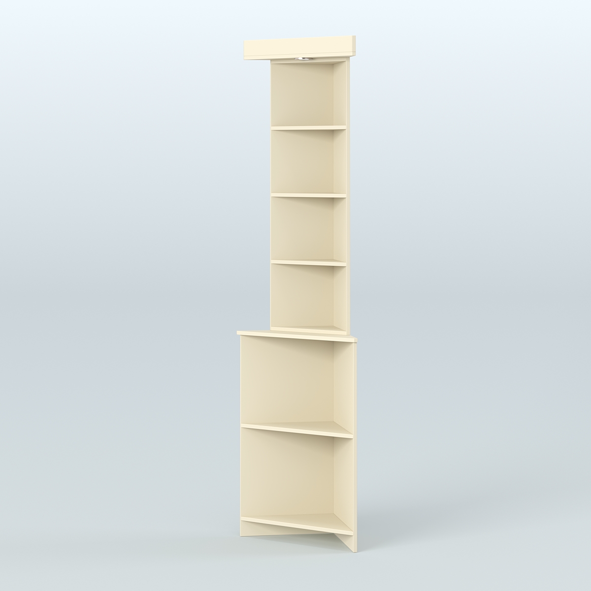 Витрина с каркасом из ДСП для чая и кофе угловая №4 (внешний угол) Крем Вайс