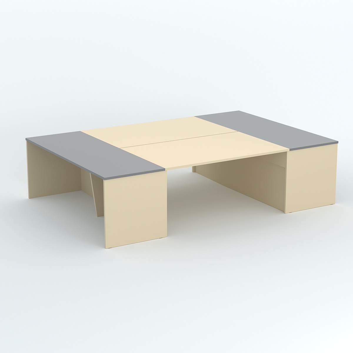 Стол для переговоров Вектор №2 Крем Вайс и Темно Серый U2236-U2601