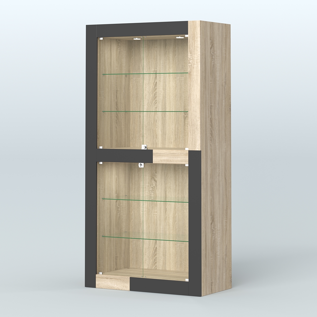 Витрина "Фаберлинк" №1 Дуб Сонома + Черный