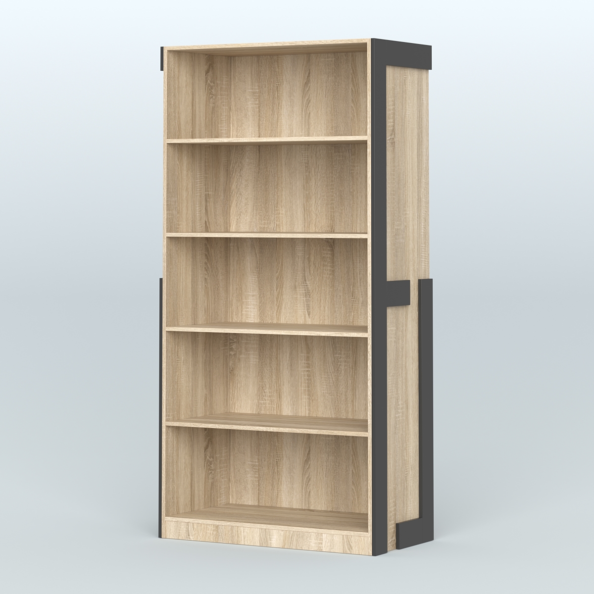 Стеллаж "Фаберлинк" Дуб Сонома + Черный