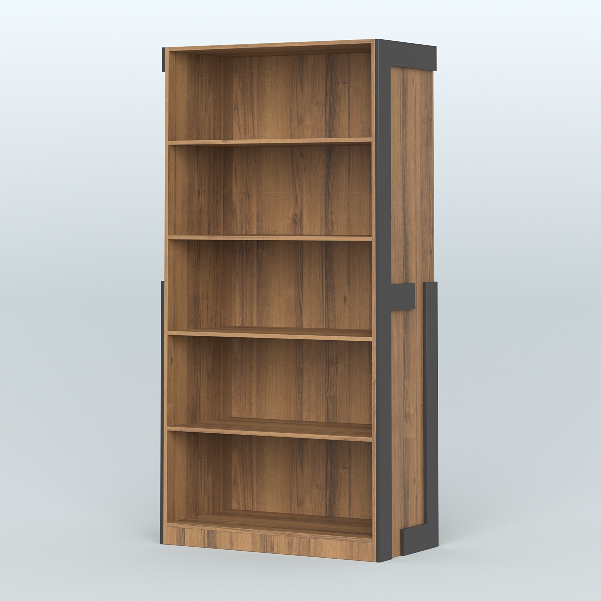 Стеллаж "Фаберлинк" Орех + Черный