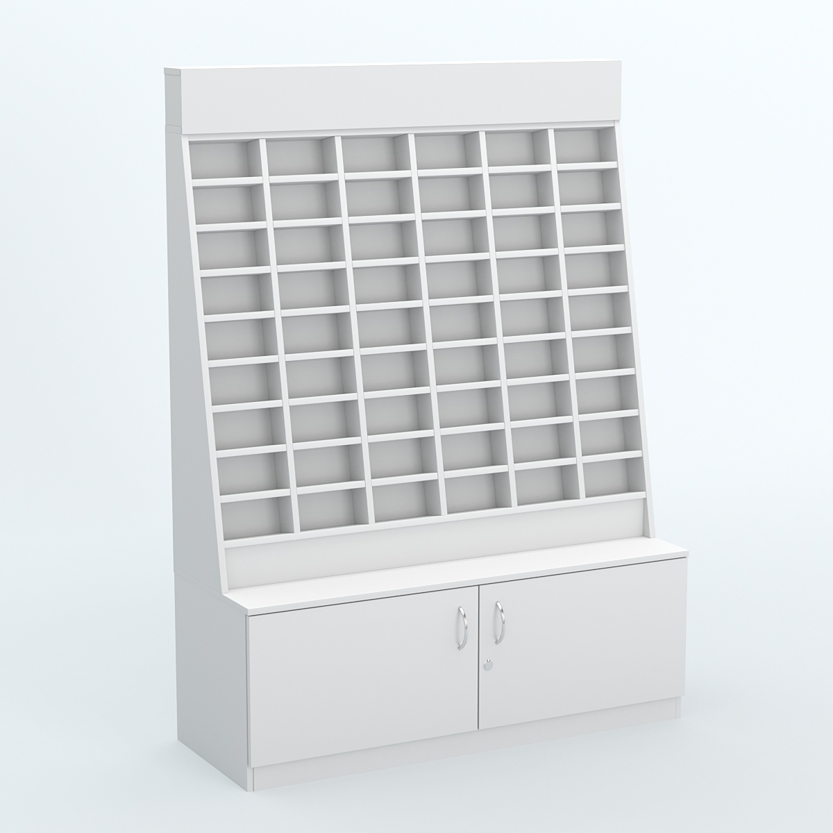 Стенд для очков №1 с накопителем Белый