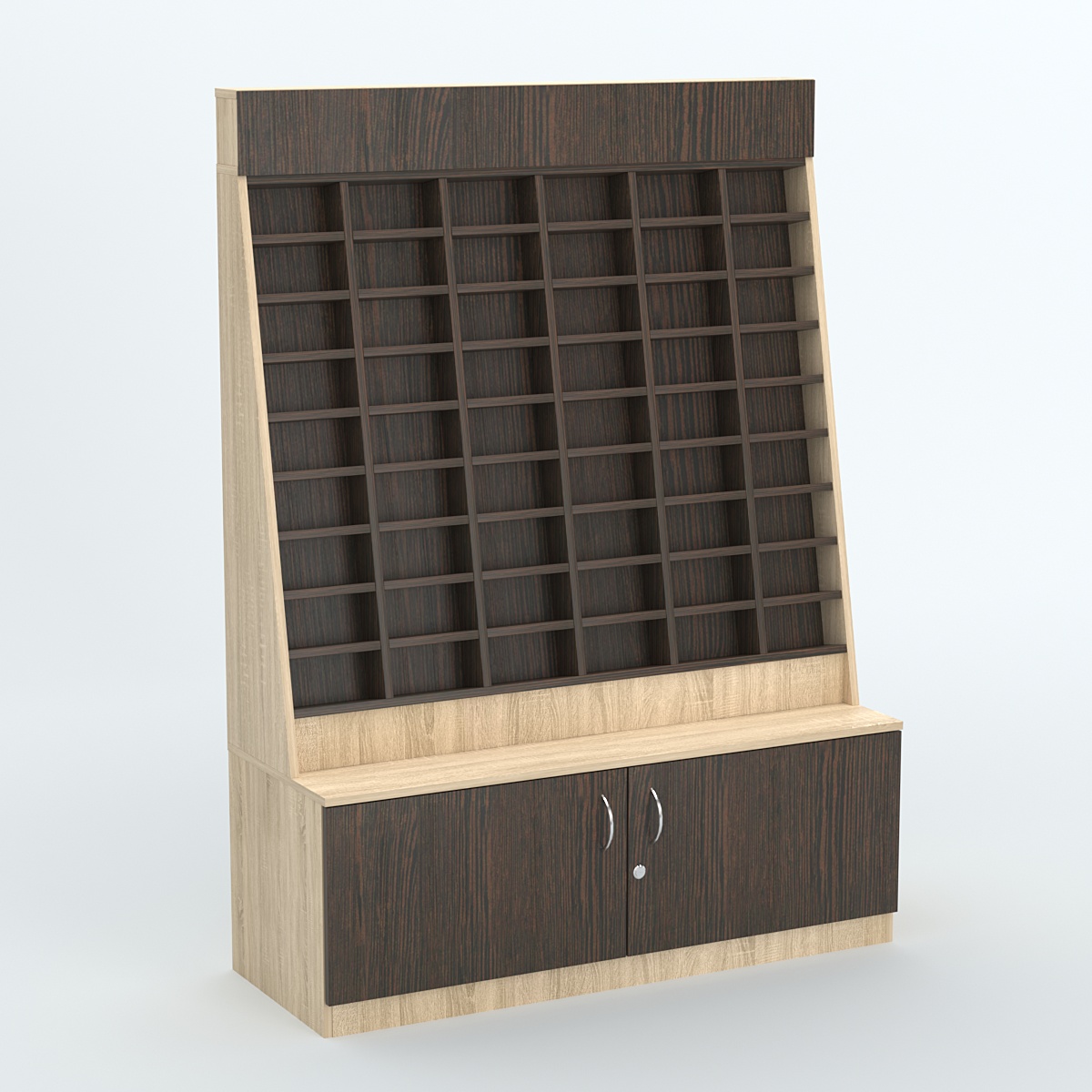 Стенд для очков №1 с накопителем Дуб Сонома + Дуб Венге