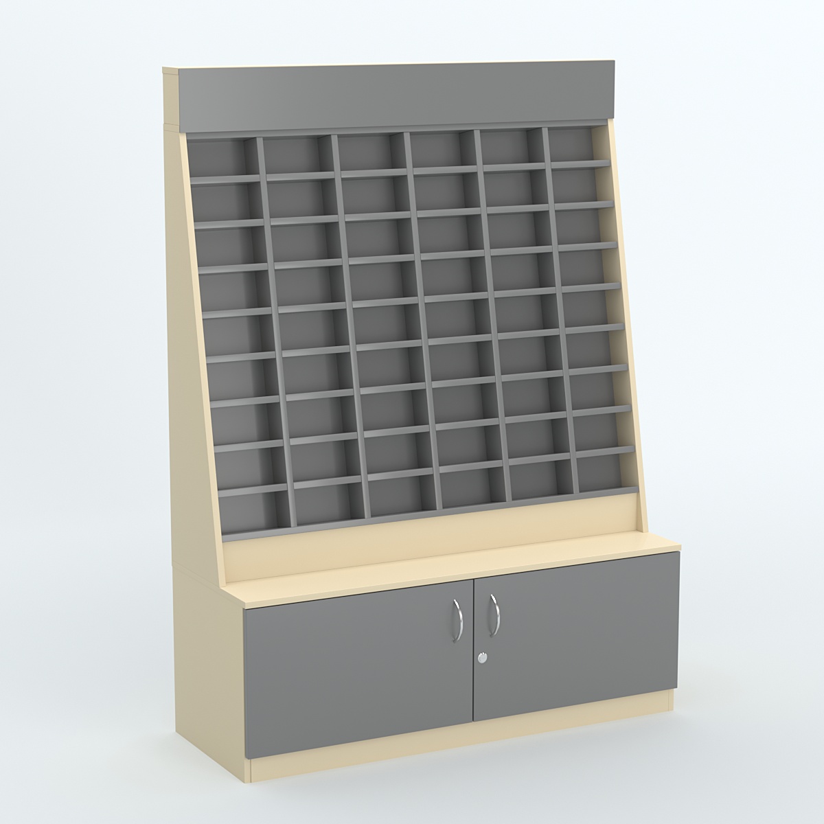 Стенд для очков №1 с накопителем Крем Вайс и Темно Серый U2236-U2601