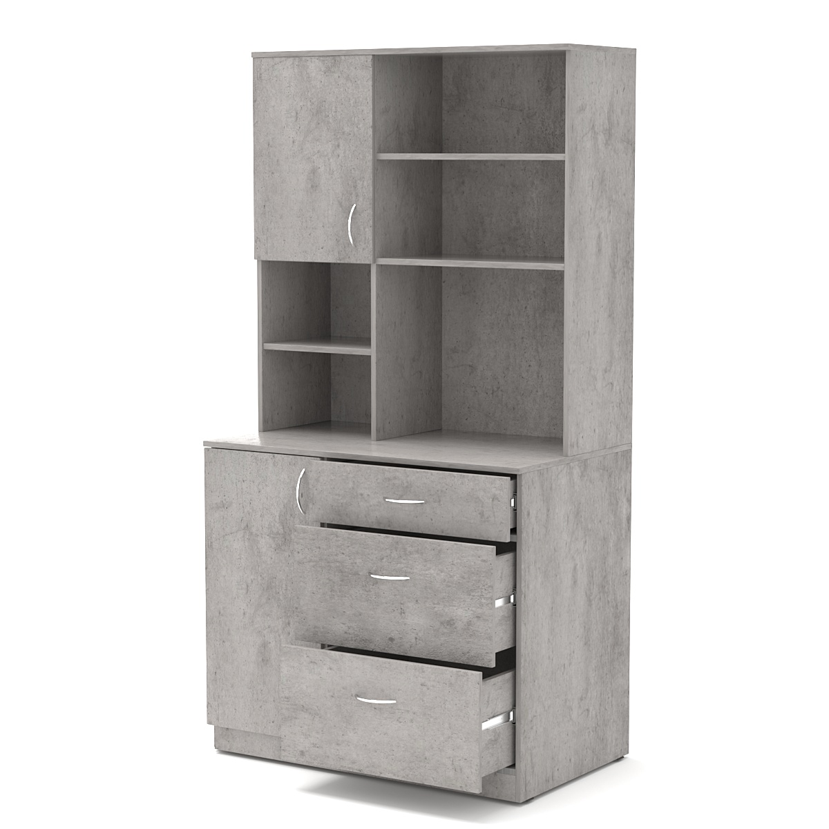 Офисная мини-кухня ВЕКТОР №5 Бетон Чикаго светло-серый F186 ST9