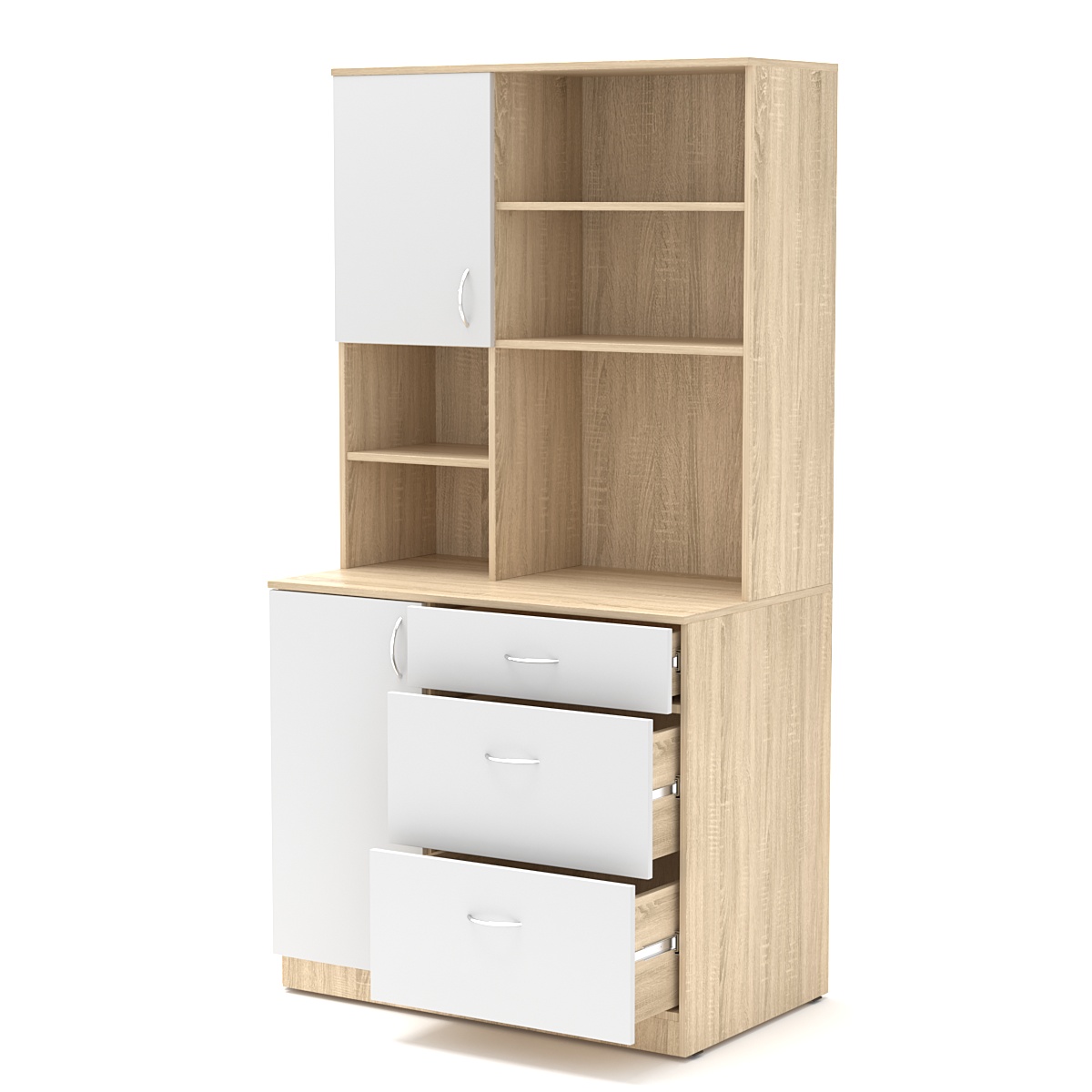 Офисная мини-кухня ВЕКТОР №5 Дуб Сонома + Белый