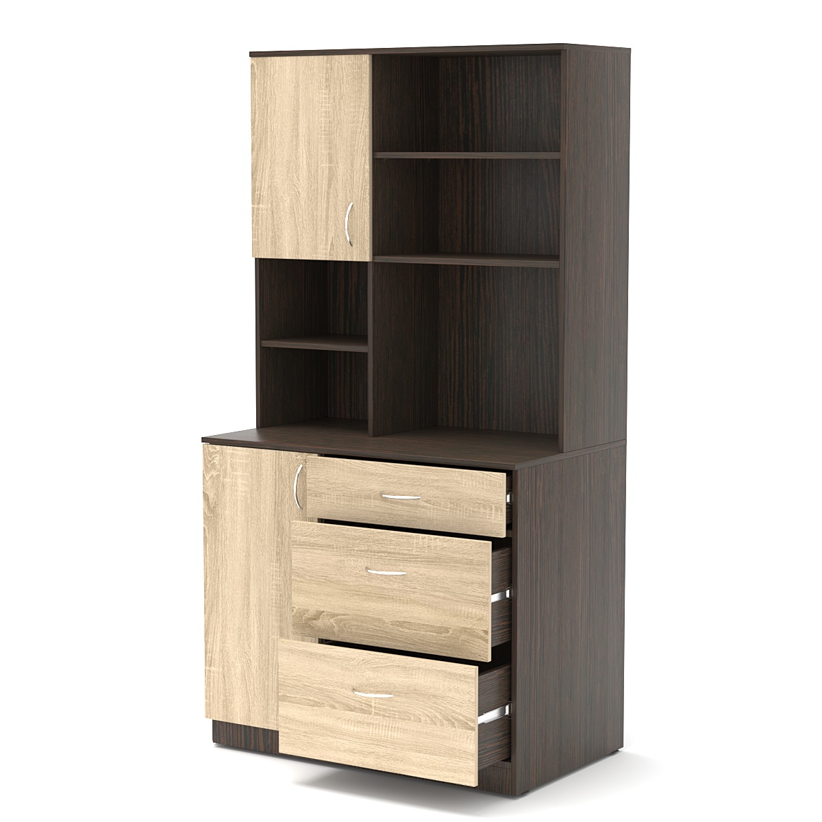 Офисная мини-кухня ВЕКТОР №5 Дуб Венге и Дуб Сонома