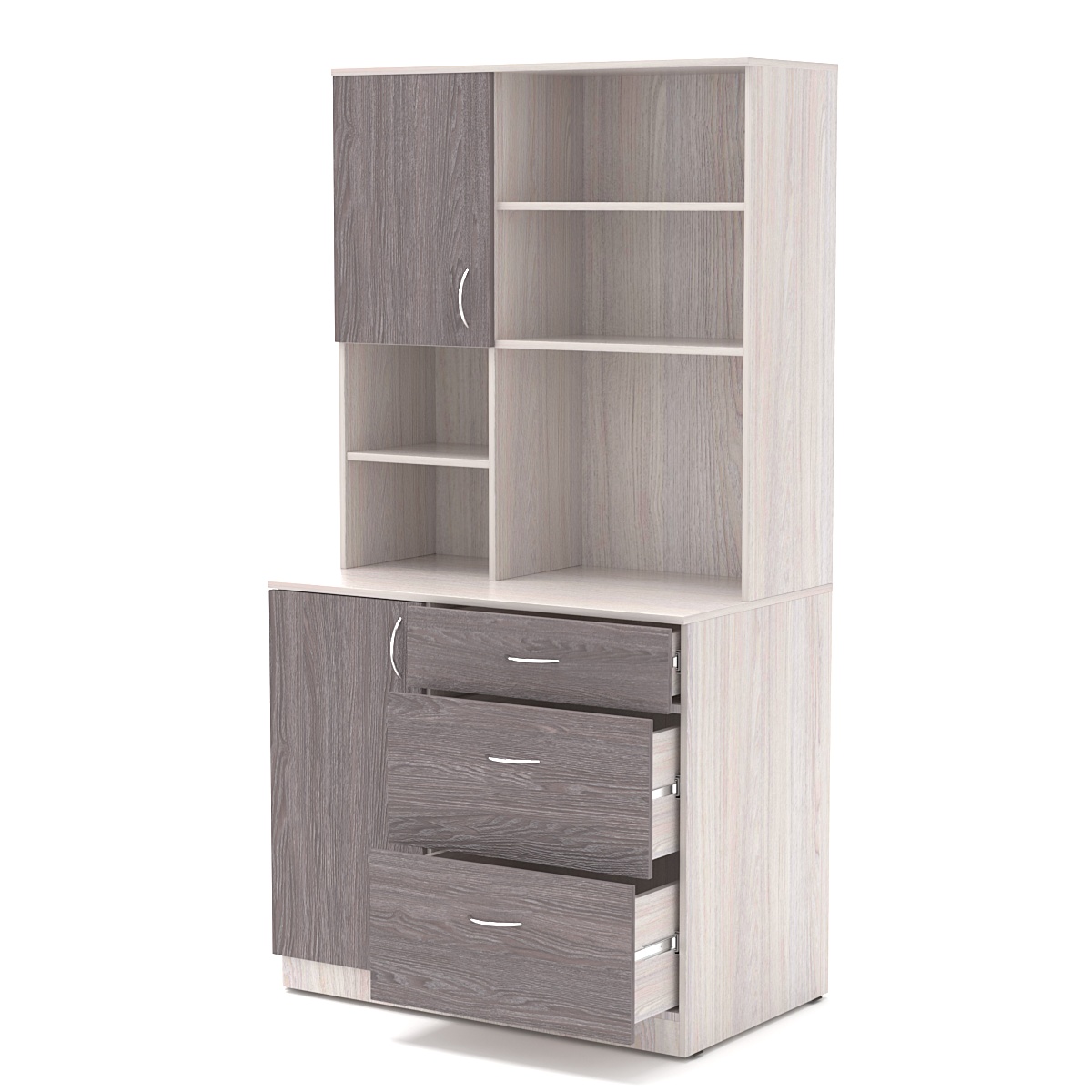 Офисная мини-кухня ВЕКТОР №5 Ясень Анкор светлый + Ясень Анкор темный