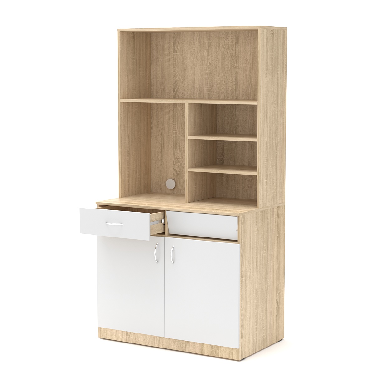 Офисная мини-кухня ВЕКТОР №6 Дуб Сонома + Белый