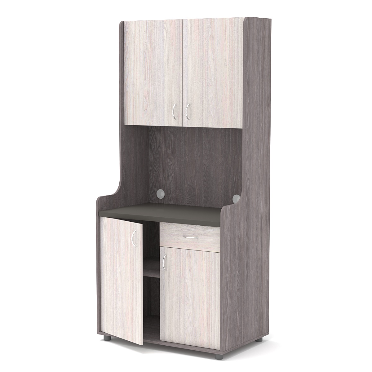 Офисная мини-кухня ЭЛЕГИЯ №2А Ясень Анкор темный + Ясень Анкор светлый