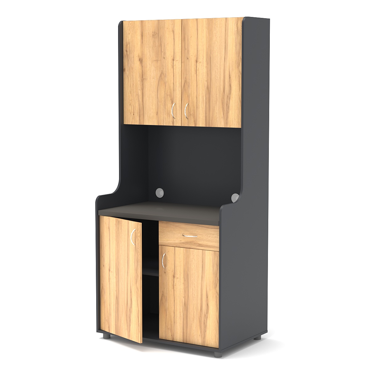 Офисная мини-кухня ЭЛЕГИЯ №2А Антрацит+Дуб Золотистый