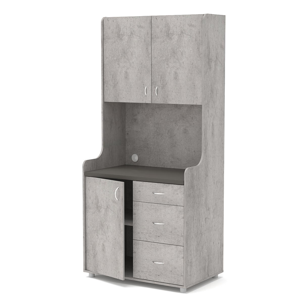 Офисная мини-кухня ЭЛЕГИЯ №3А Бетон Чикаго светло-серый F186 ST9