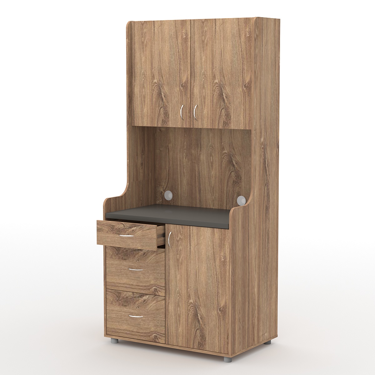 Офисная мини-кухня ЭЛЕГИЯ №4А Дуб Канзас коричневый