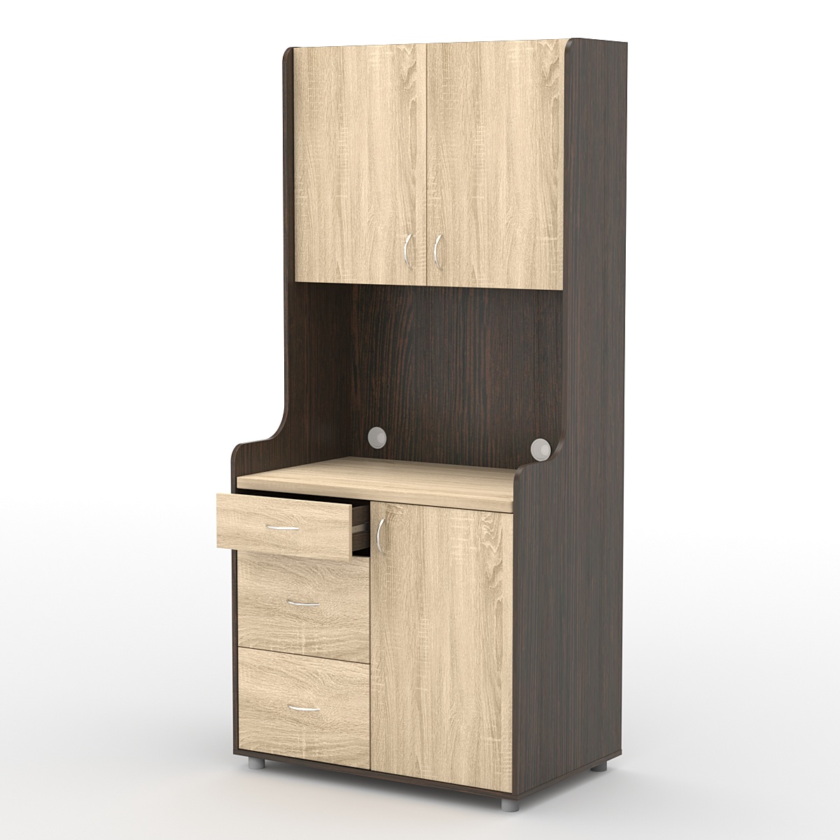 Офисная мини-кухня ЭЛЕГИЯ №4А Дуб Венге и Дуб Сонома