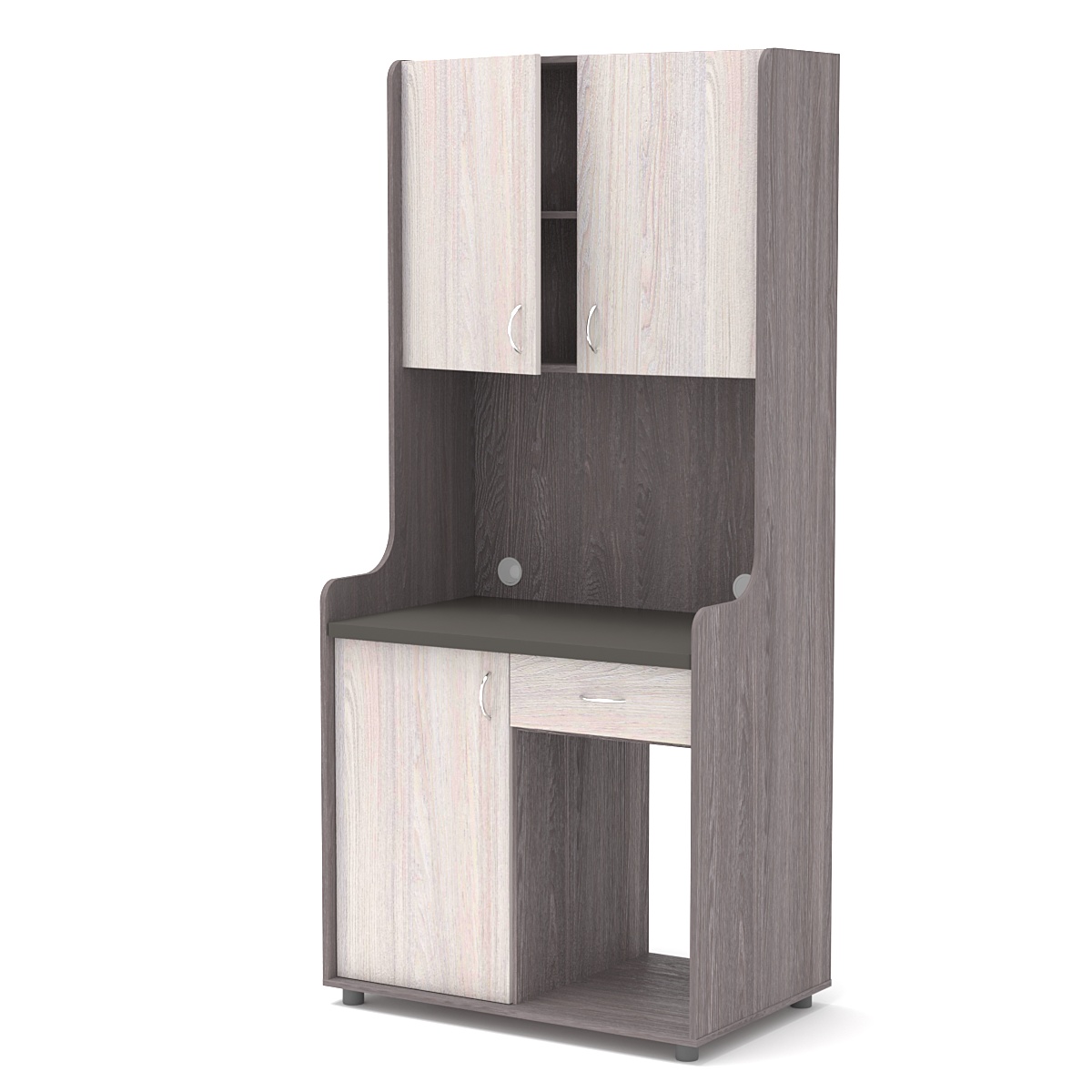 Офисная мини-кухня ЭЛЕГИЯ №5А Ясень Анкор темный + Ясень Анкор светлый